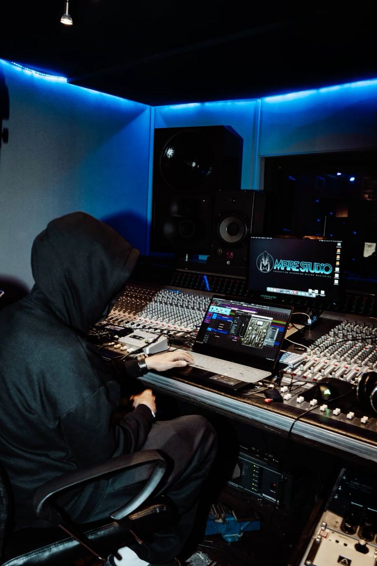 Person in a recording studio